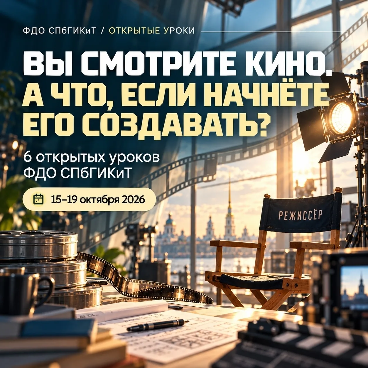 🎬 Факультет дополнительного образования СПбГИКиТ приглашает на открытые уроки