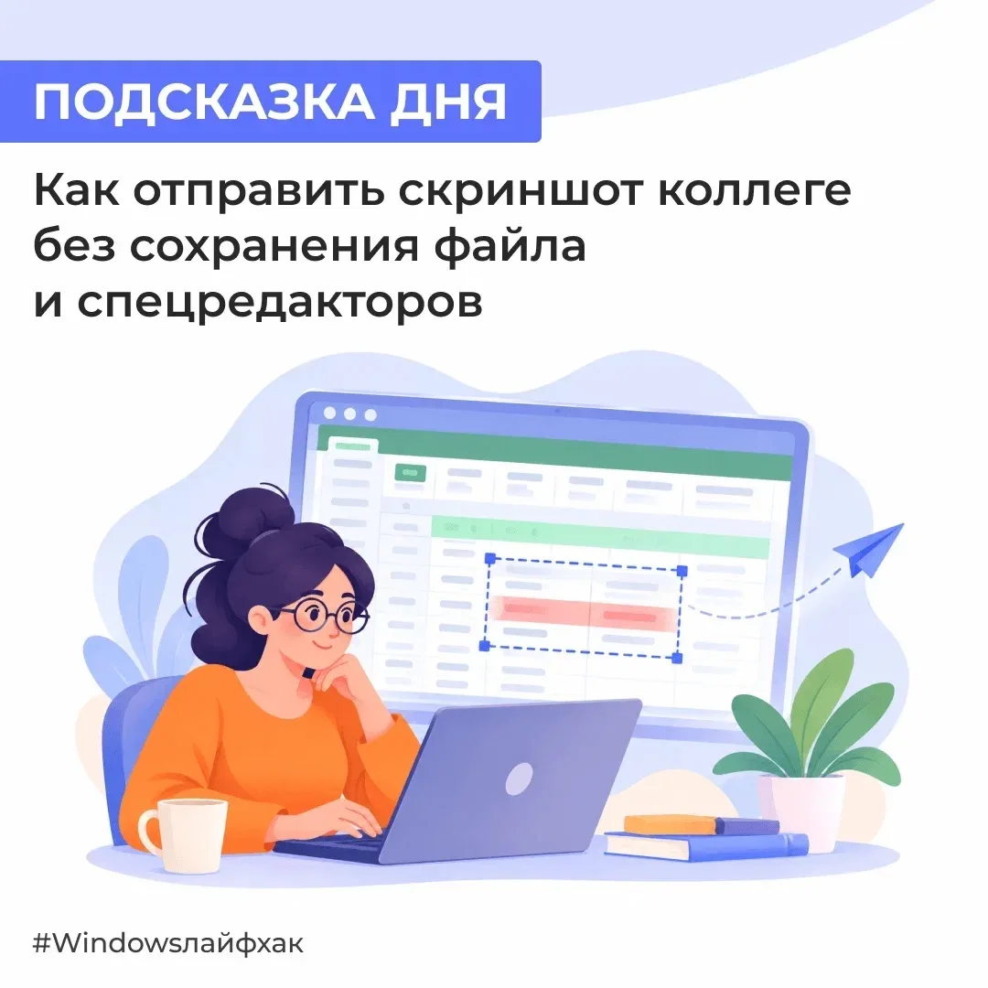 Нужно быстро показать ошибку в таблице? Нажмите Win+Shift+S — выделите область. Скриншо...