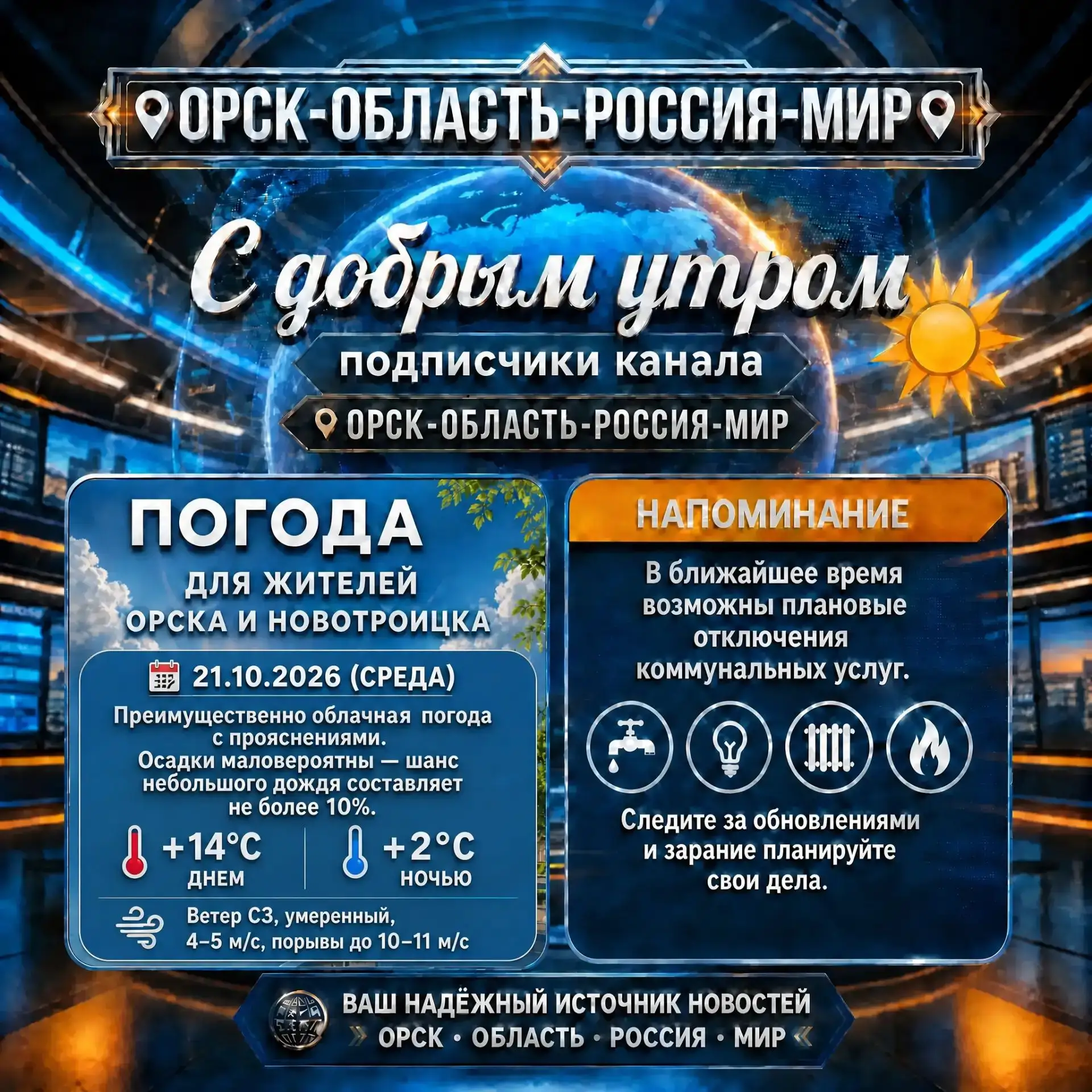 ☀️ Доброе утро, дорогие подписчики нашего канала 📌Орск-Область-Россия-Мир📌
