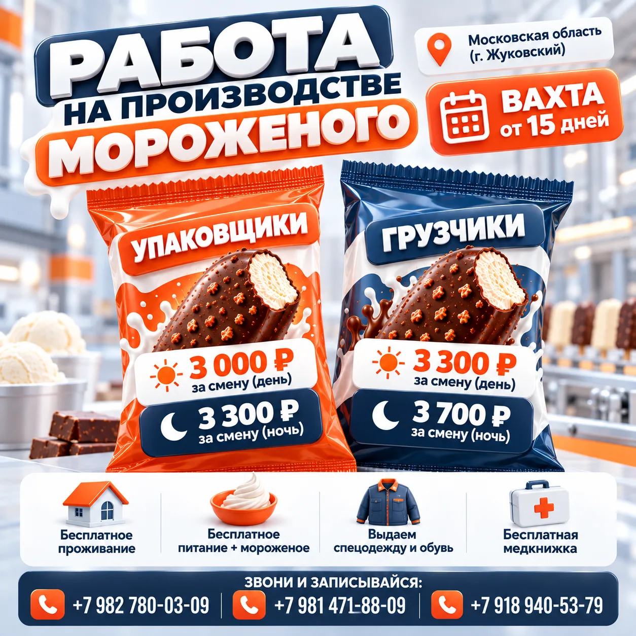 🍦 ВАХТА БЕЗ ОПЫТА НА ПРОИЗВОДСТВЕ МОРОЖЕНОГО!