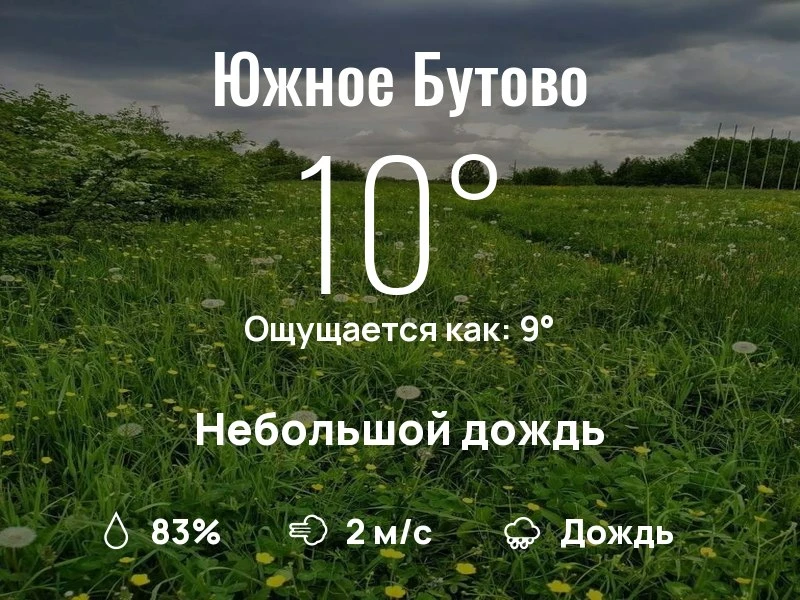 Что с погодой в Южном Бутово?