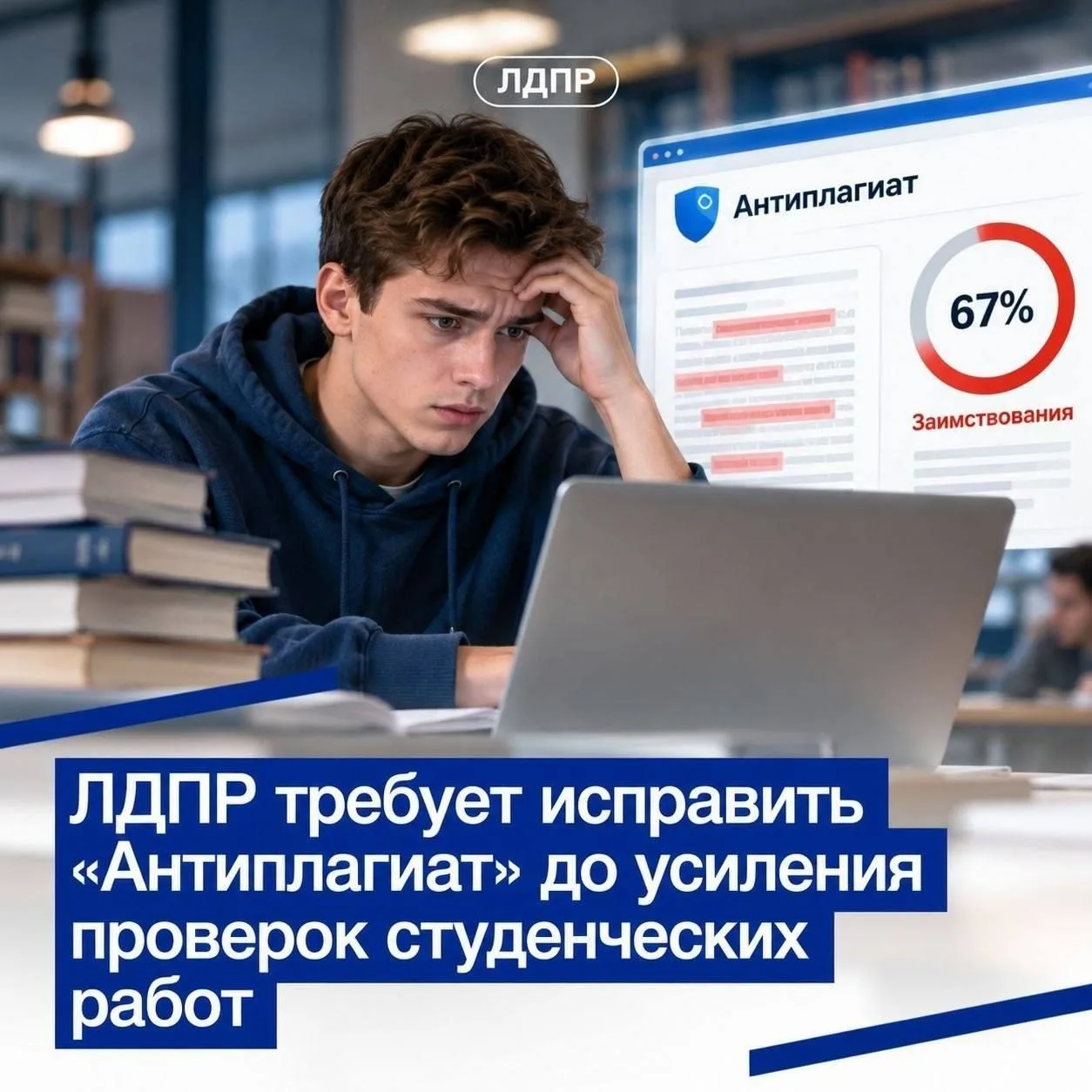 ⚡ЛДПР против ужесточения проверок студенческих работ