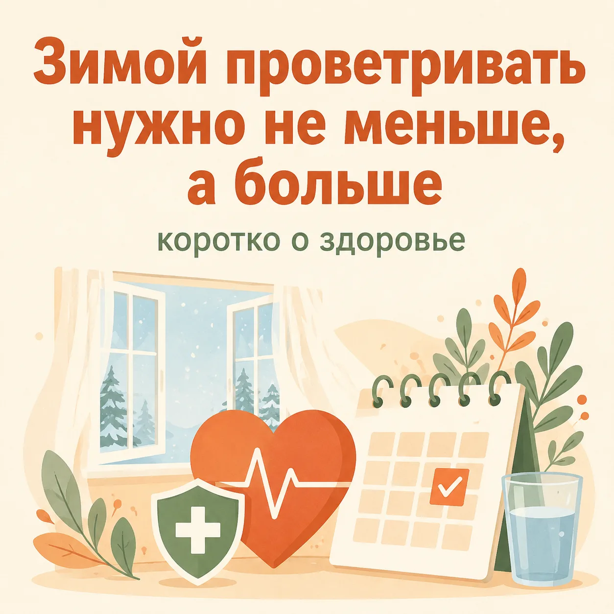 🪟 Зимой проветривать нужно не меньше, а больше