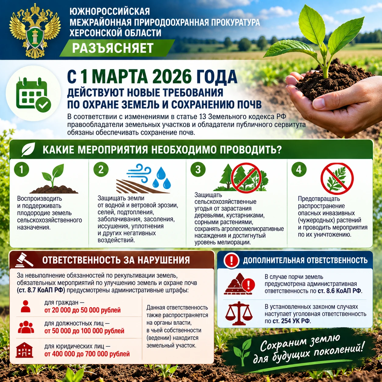 🌿 Южнороссийская межрайонная природоохранная прокуратура Херсонской области разъясняет