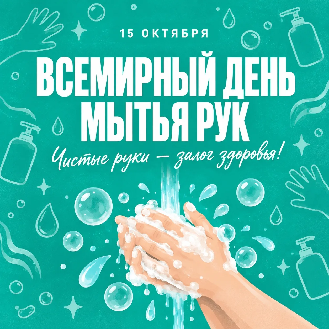 Всемирный день мытья рук, который отмечается 15 октября, — это важный повод напомнить о...