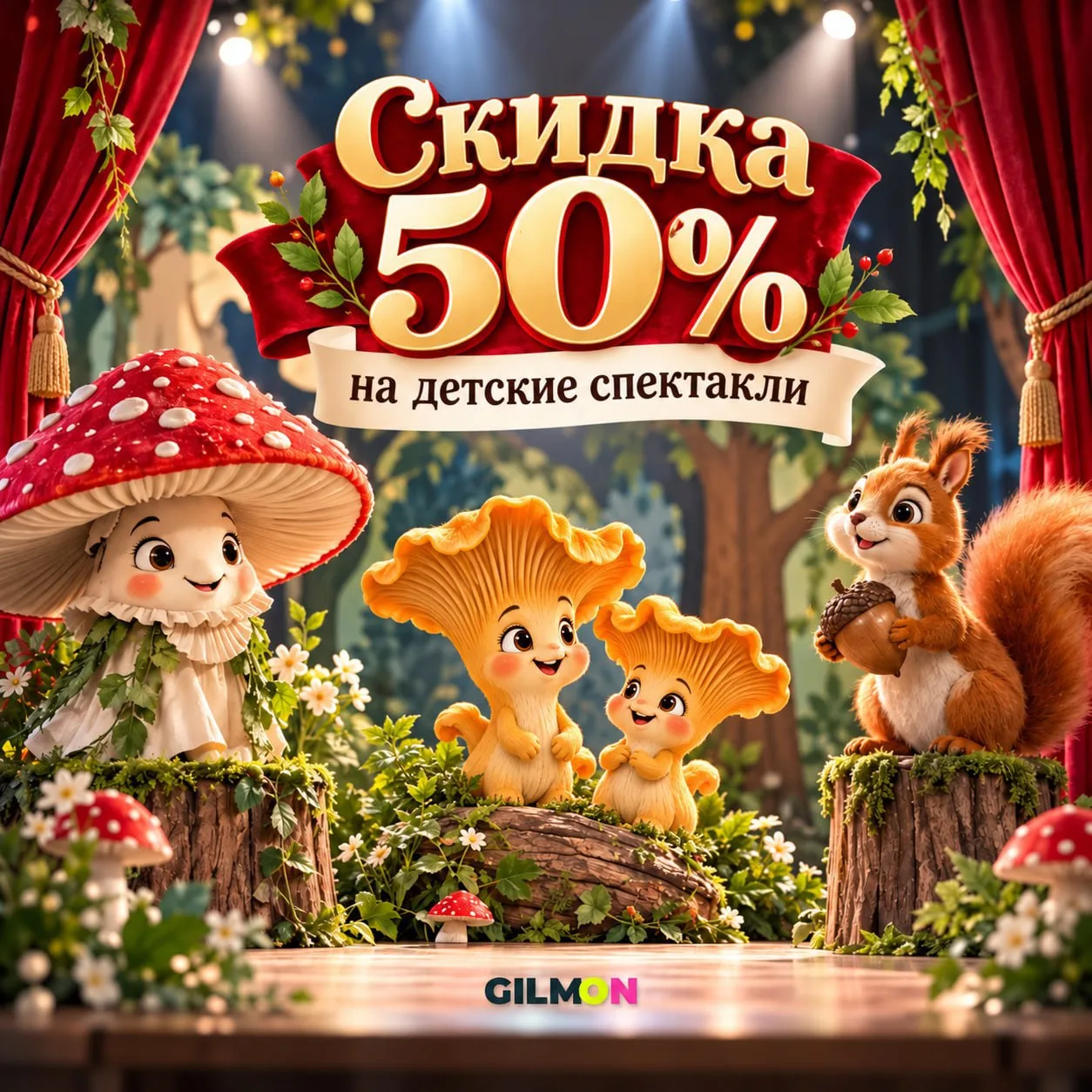 🎭 Скидка 50% на детские спектакли