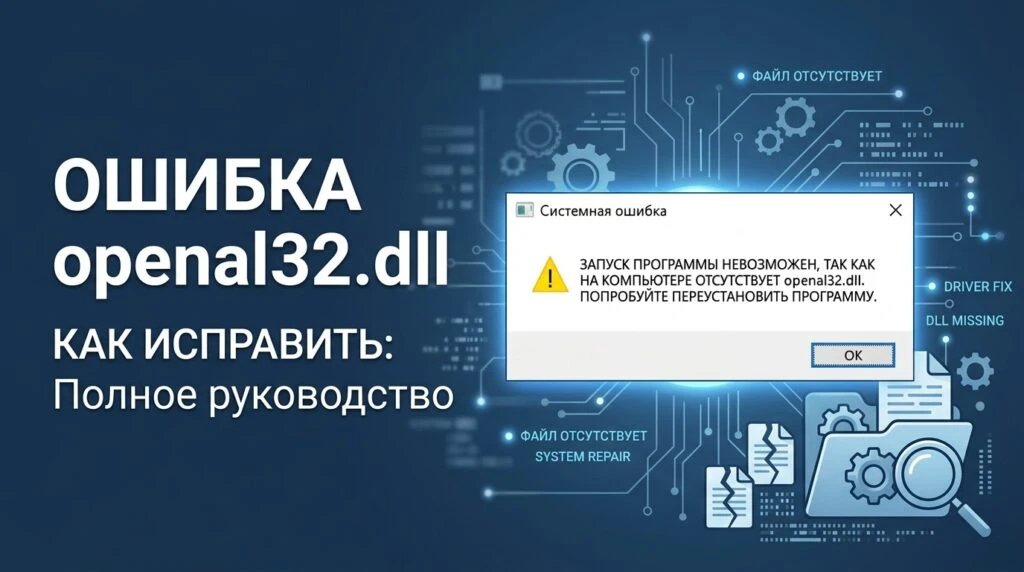 🤖 Ошибка openal32.dll отсутствует: как исправить
