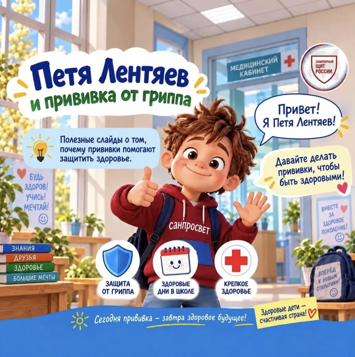 Петя Лентяев о  профилактике гриппа и ОРВИ⚠️