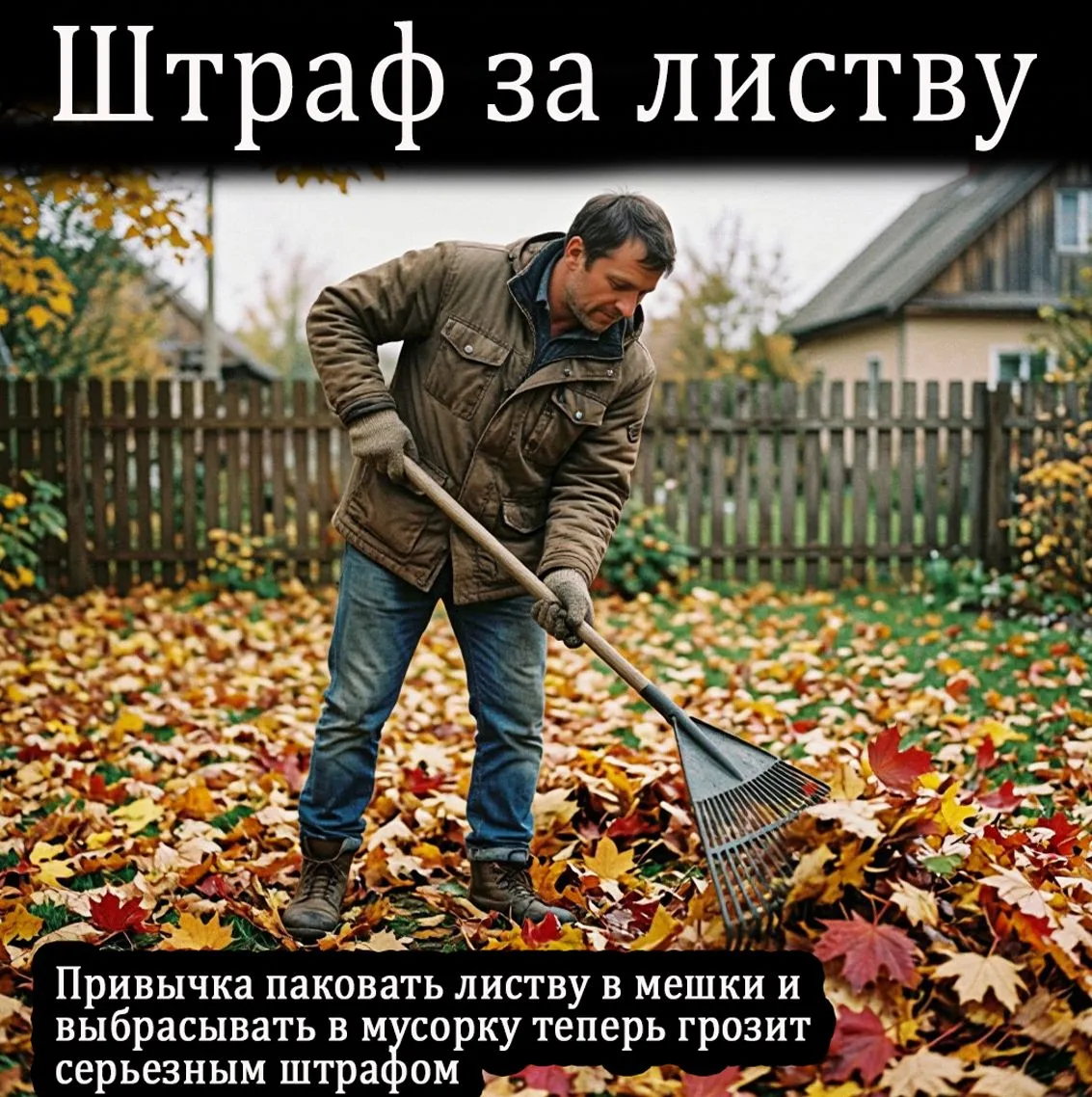 Собираете листву в мешки и несете к обычной мусорке?