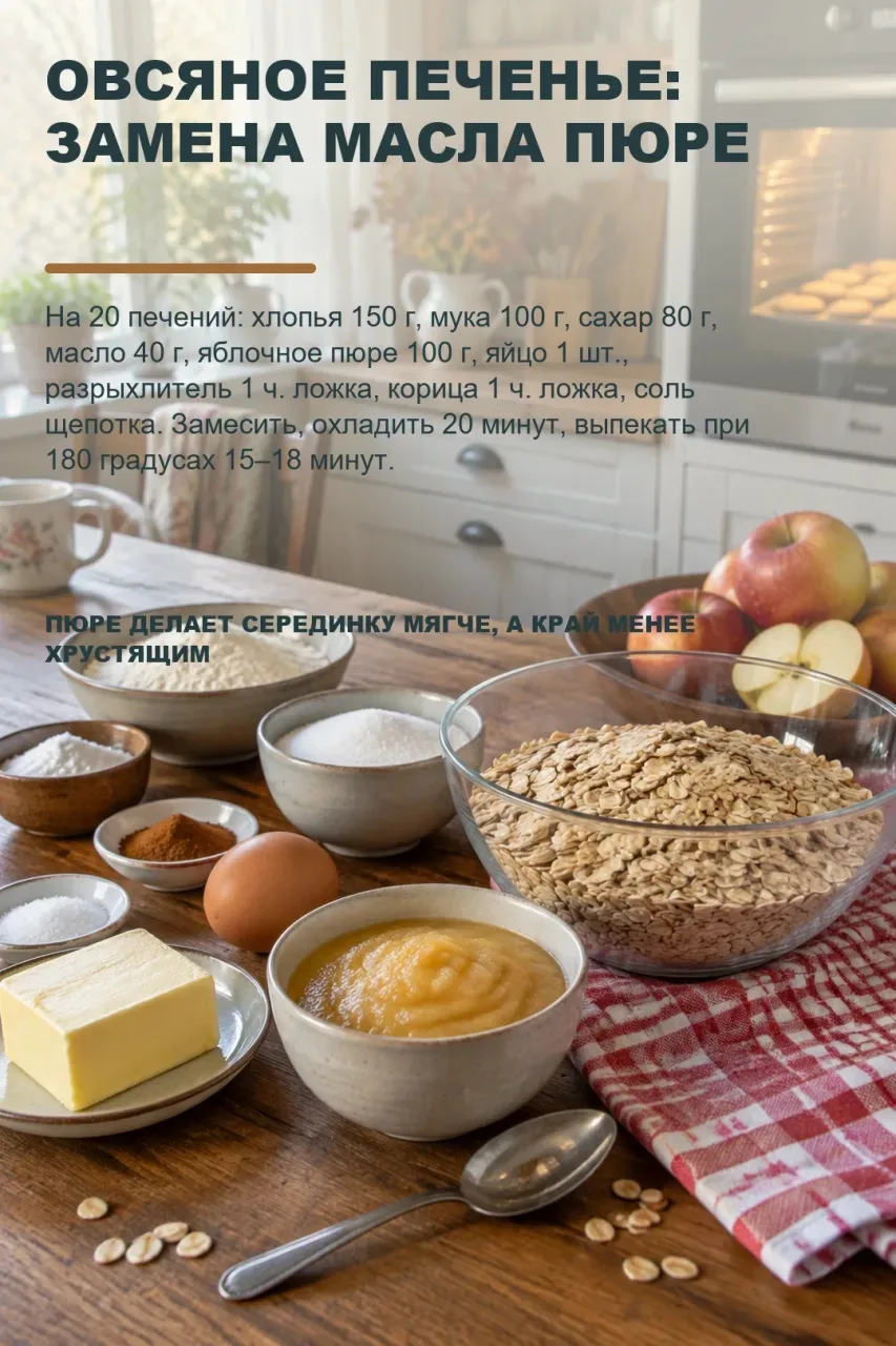 ОВСЯНОЕ ПЕЧЕНЬЕ: МАСЛО ИЛИ ПЮРЕ? РАЗНИЦА ЗАМЕТНА