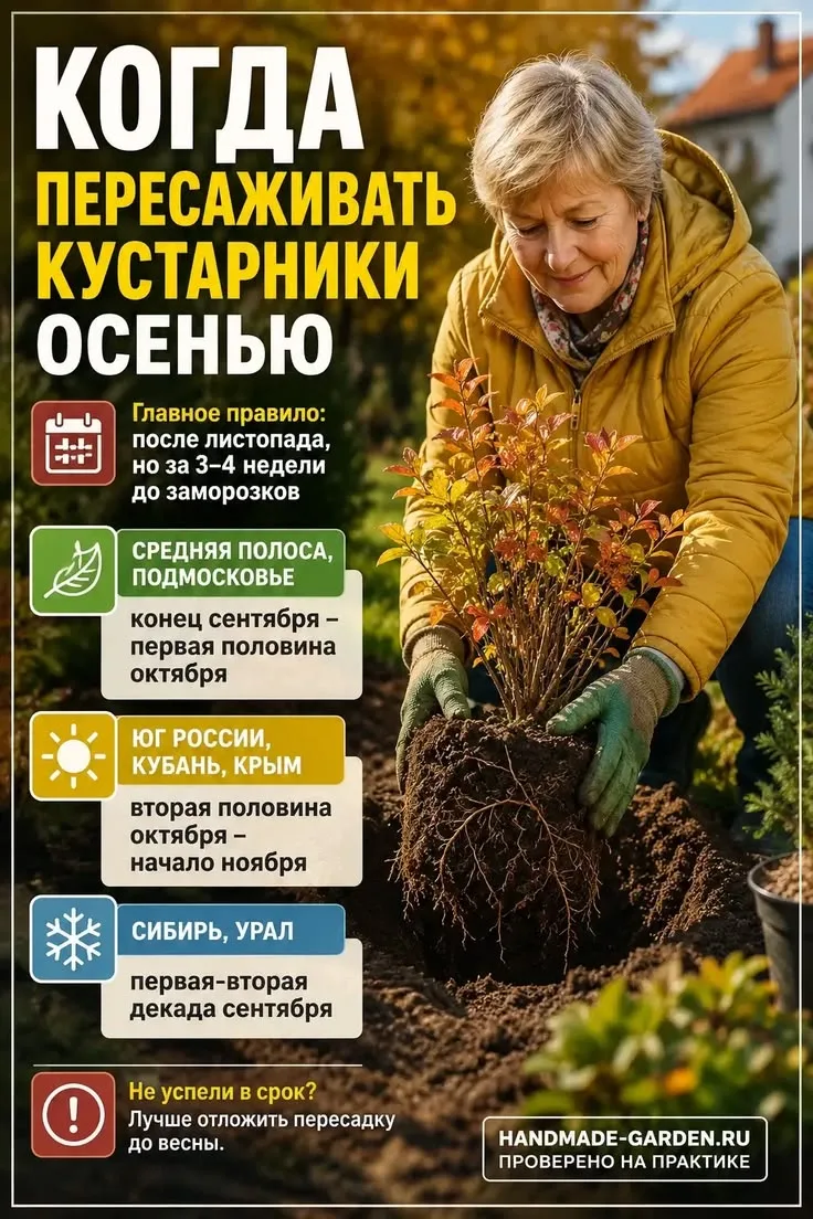 Когда пересаживают кустарники осенью 🍁 🌿