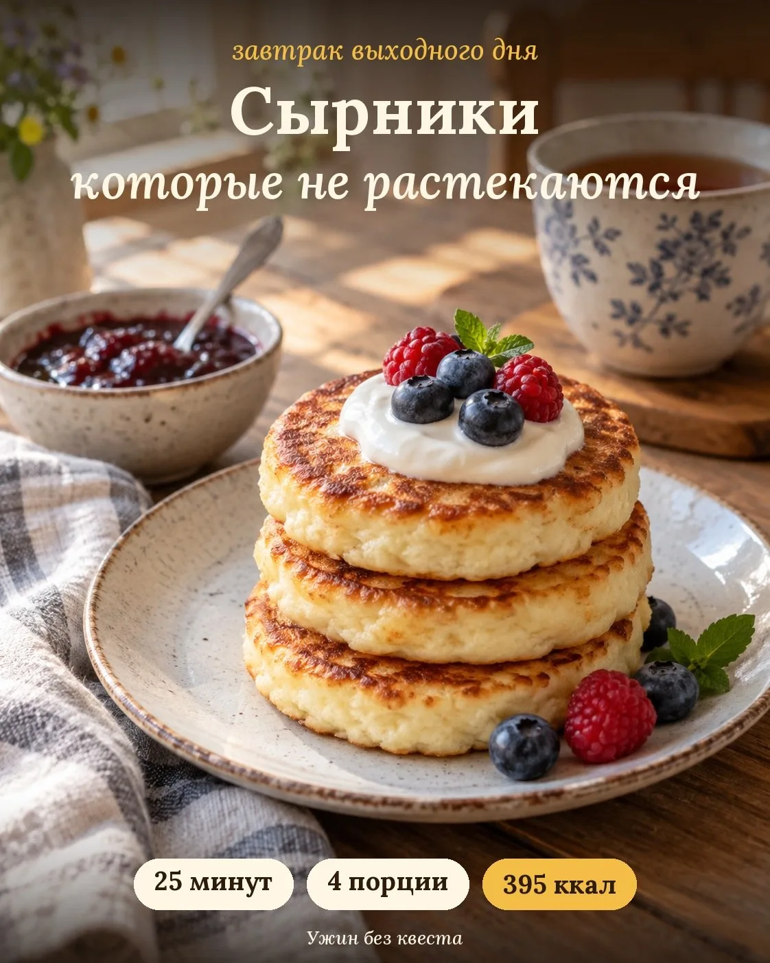 Сырники, которые не растекаются 🥞
