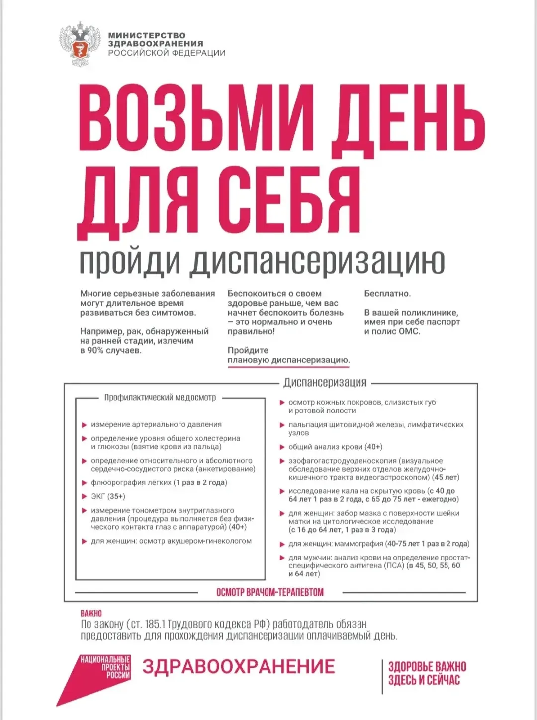 Не откладывайте заботу о себе — проверьте своё здоровье!