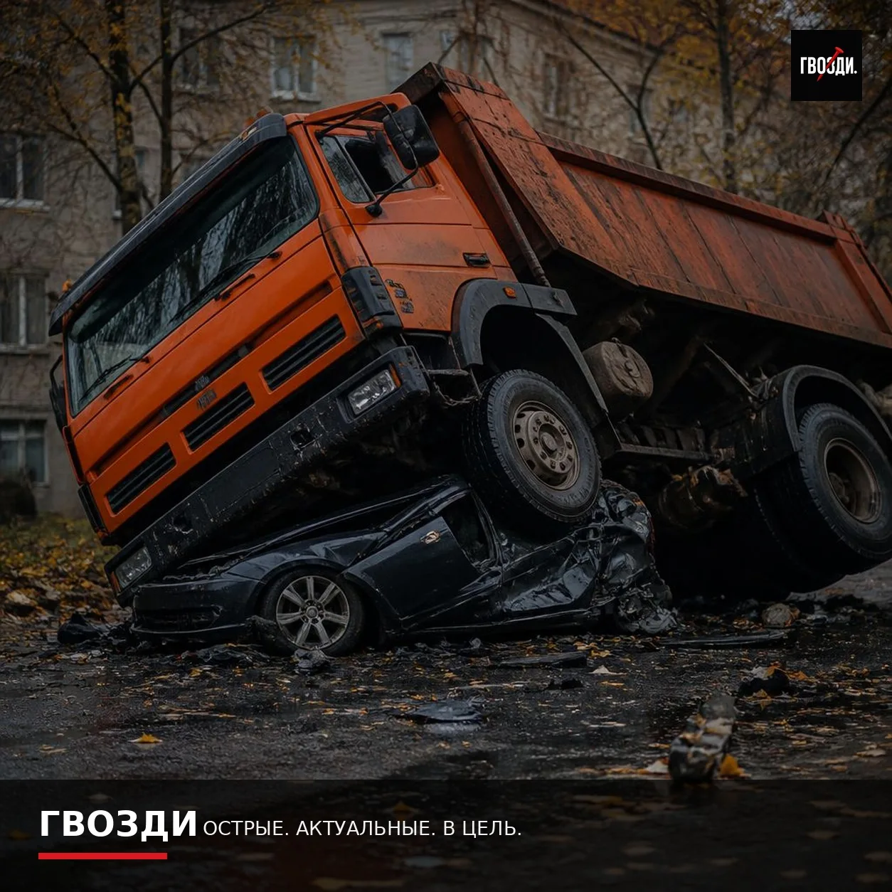 КамАЗ опрокинулся на легковушку в Домодедове: погибли женщина и ребёнок