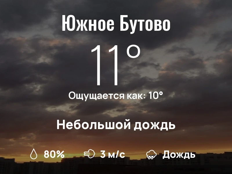 Что с погодой в Южном Бутово?