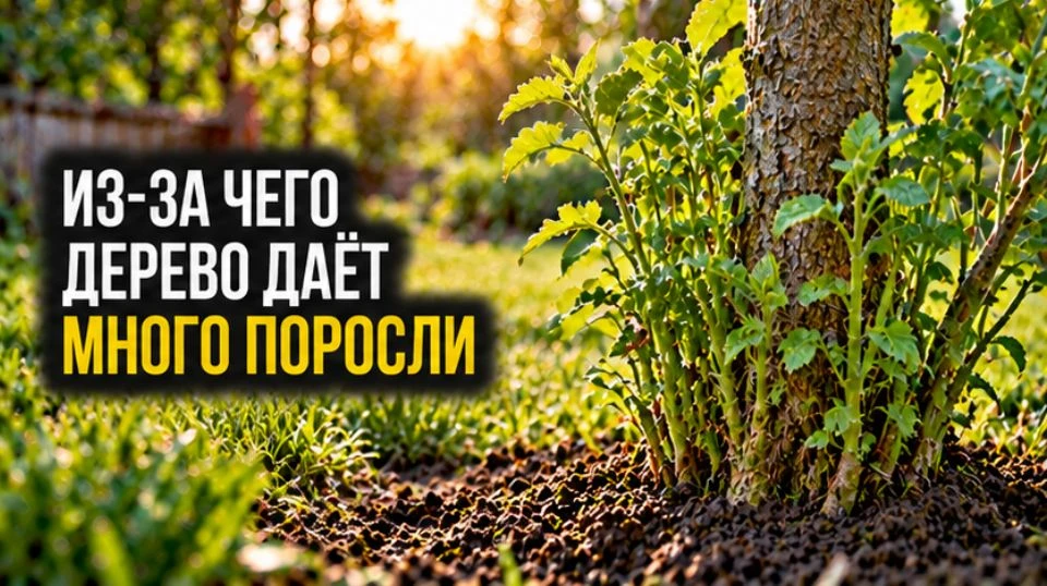 Из-за чего дерево даёт много поросли