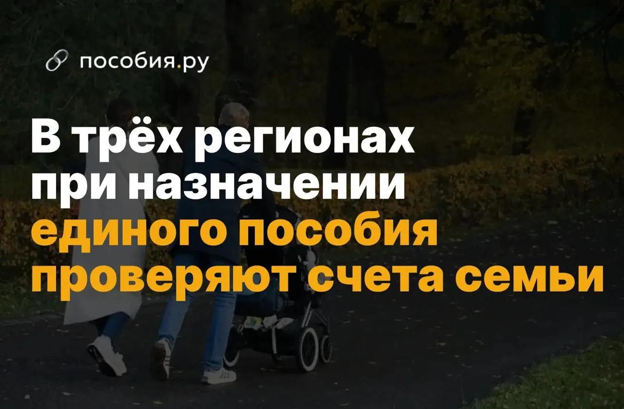 ❗️ Семейные счета проверяют при оформлении единого пособия в трёх регионах