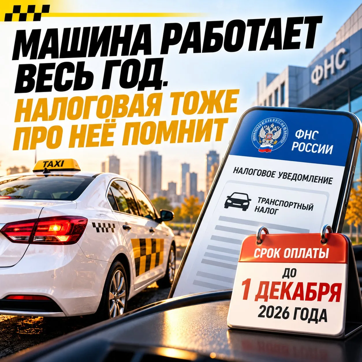 Машина работает весь год. Налоговая тоже про неё помнит