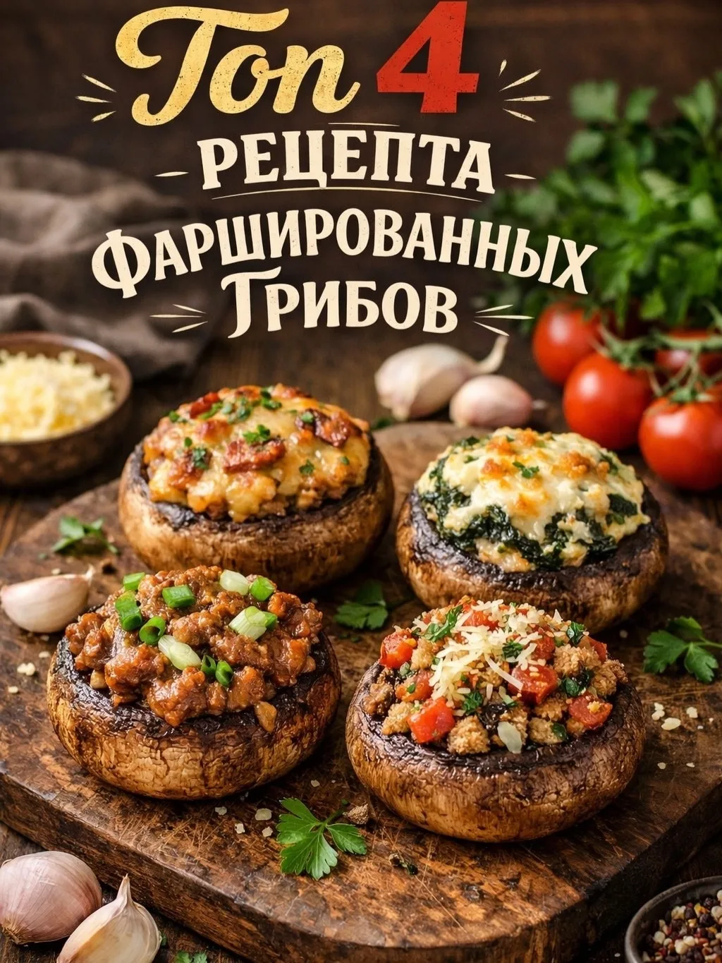 Хозяюшки , для вас классная подборка фаршированных грибов , быстро и просто 👍