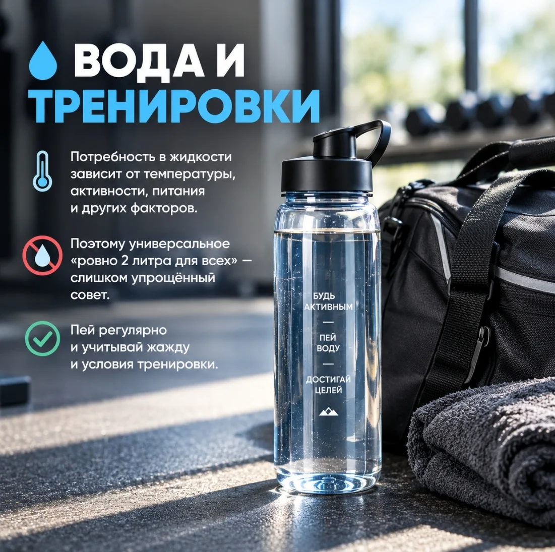 💧 ВОДА И ТРЕНИРОВКИ.