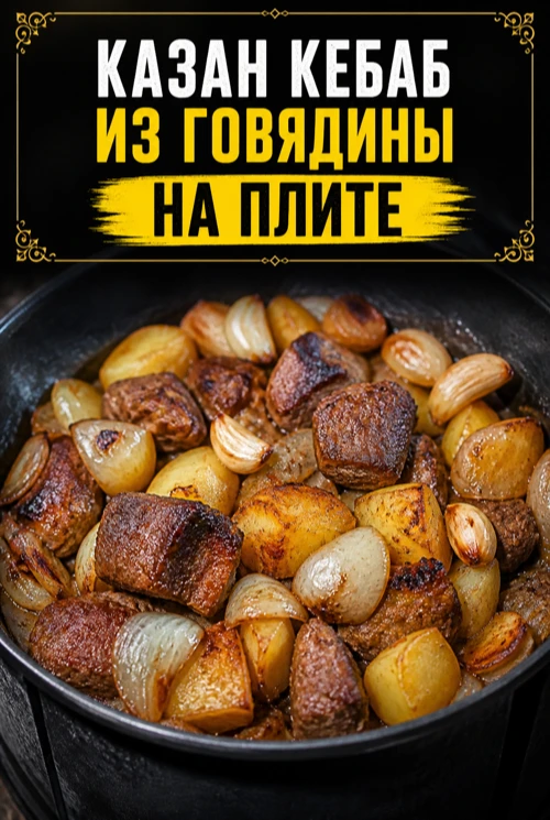 КАЗАН КЕБАБ ИЗ ГОВЯДИНЫ НА ПЛИТЕ