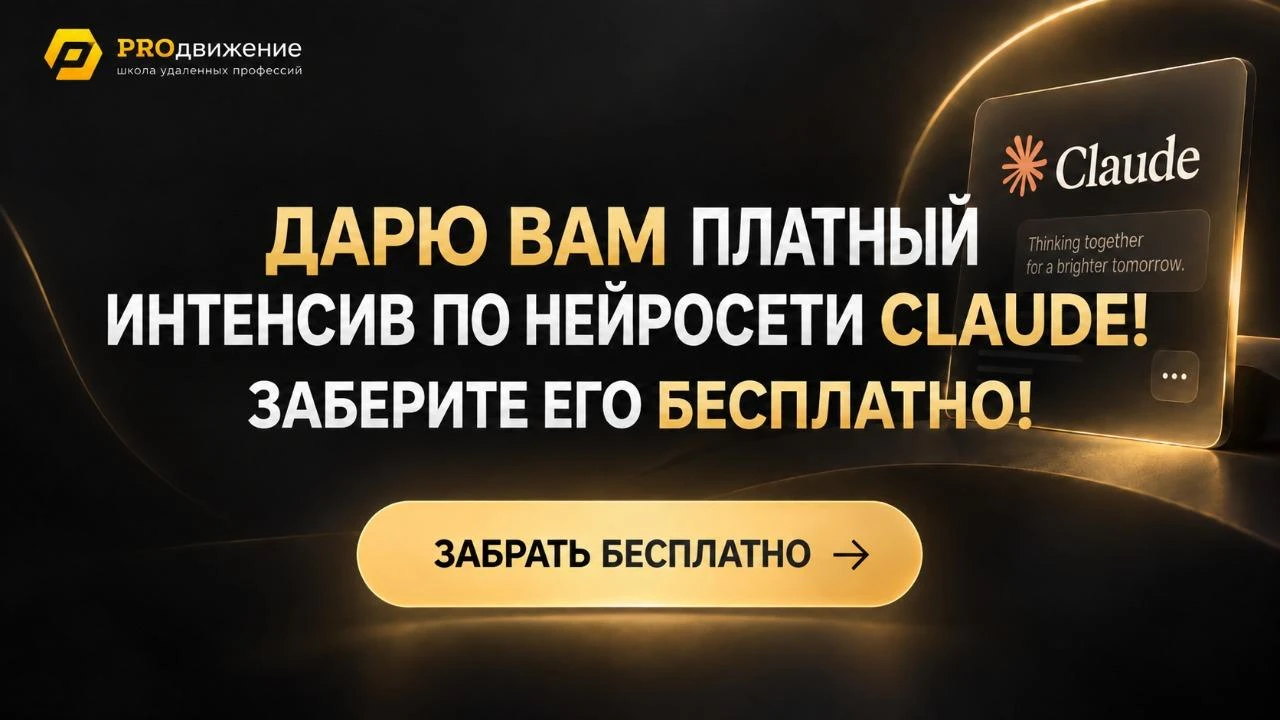 ✅ Дарю вам платный интенсив по нейросети Claude! Заберите его бесплатно!