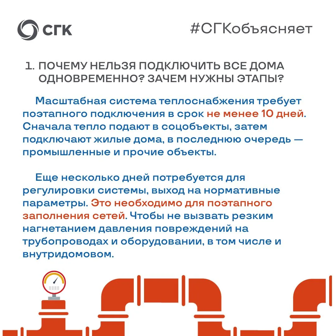 🏡В начале осени традиционно поступают вопросы от жителей по подключению тепла.