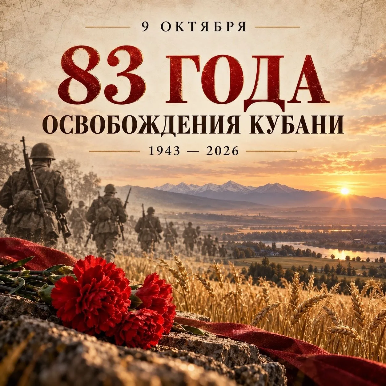 📅 9 октября 1943 года Краснодарский край был полностью освобождён от немецко-фашистски...