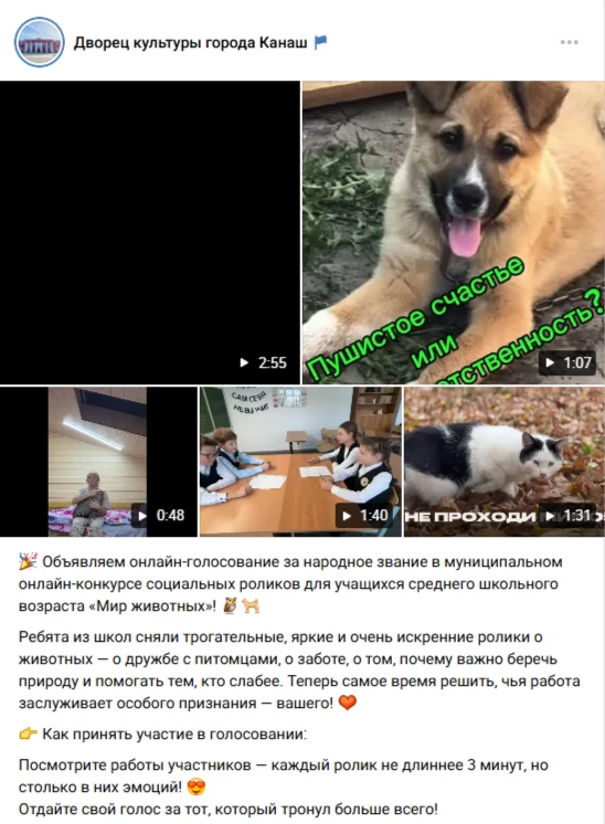 🎉 Объявляем онлайн‑голосование за народное звание в муниципальном онлайн‑конкурсе соци...