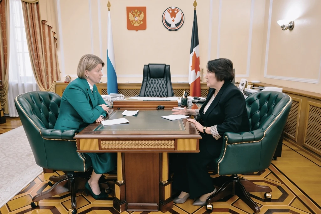 Врио главы Удмуртии Ольга Абрамова провела рабочую встречу с врип главы Алнашского райо...