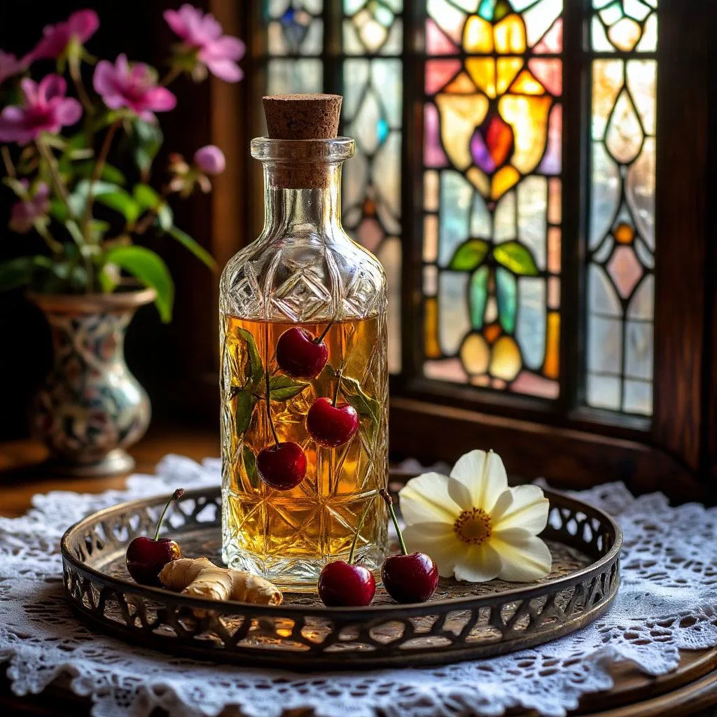 Настойка сенча с вишней и имбирём 🍒🍾🍵
