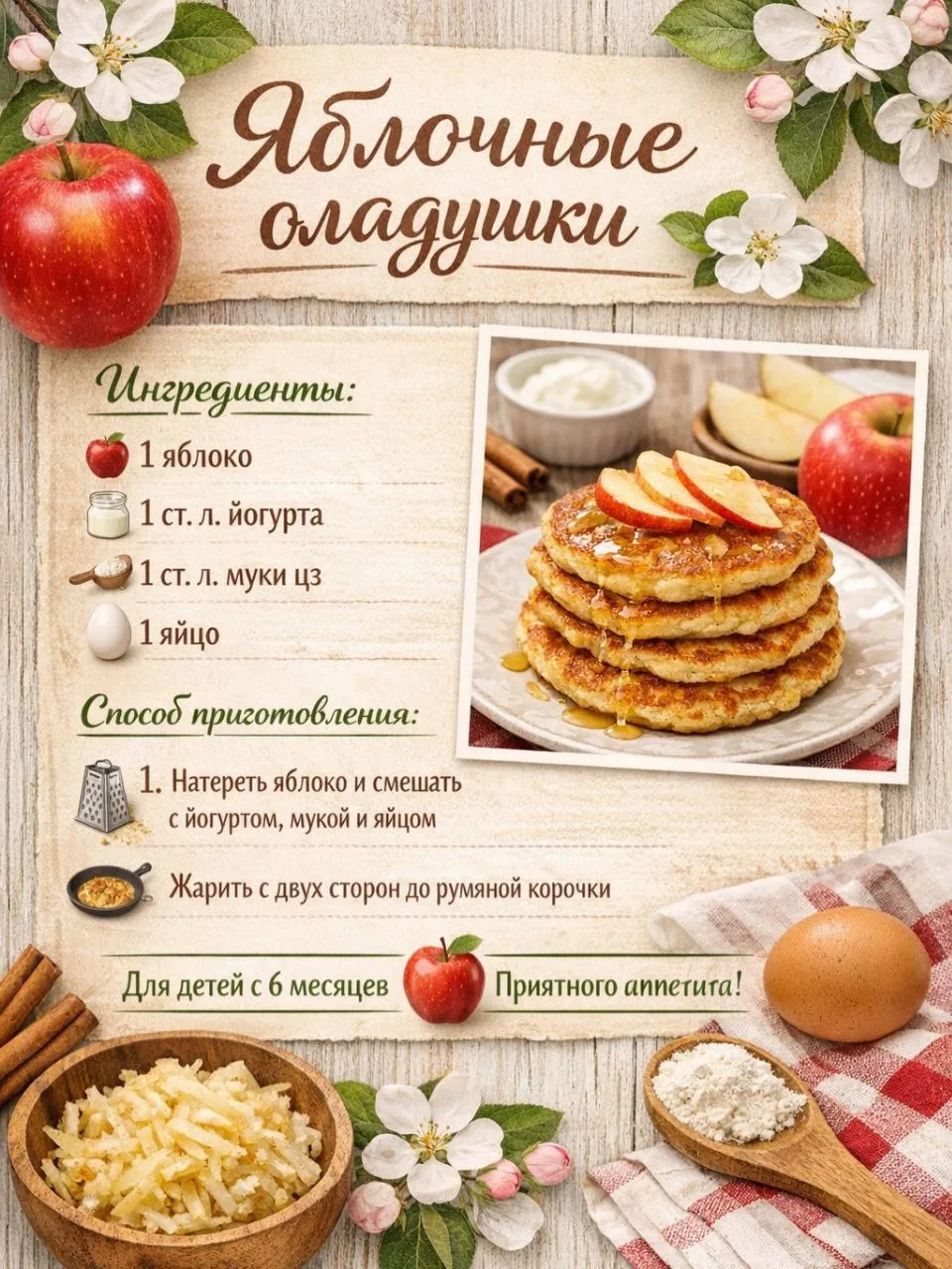 Рецепты полезных оладушек для малышей
