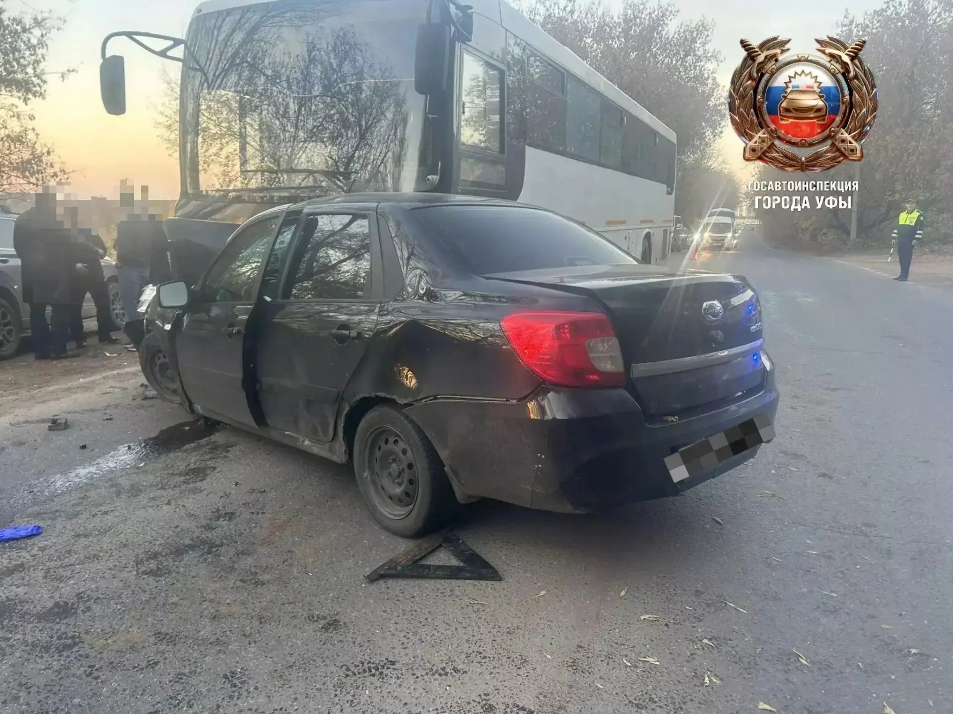 Автобус с вахтовиками попал в ДТП в Уфе