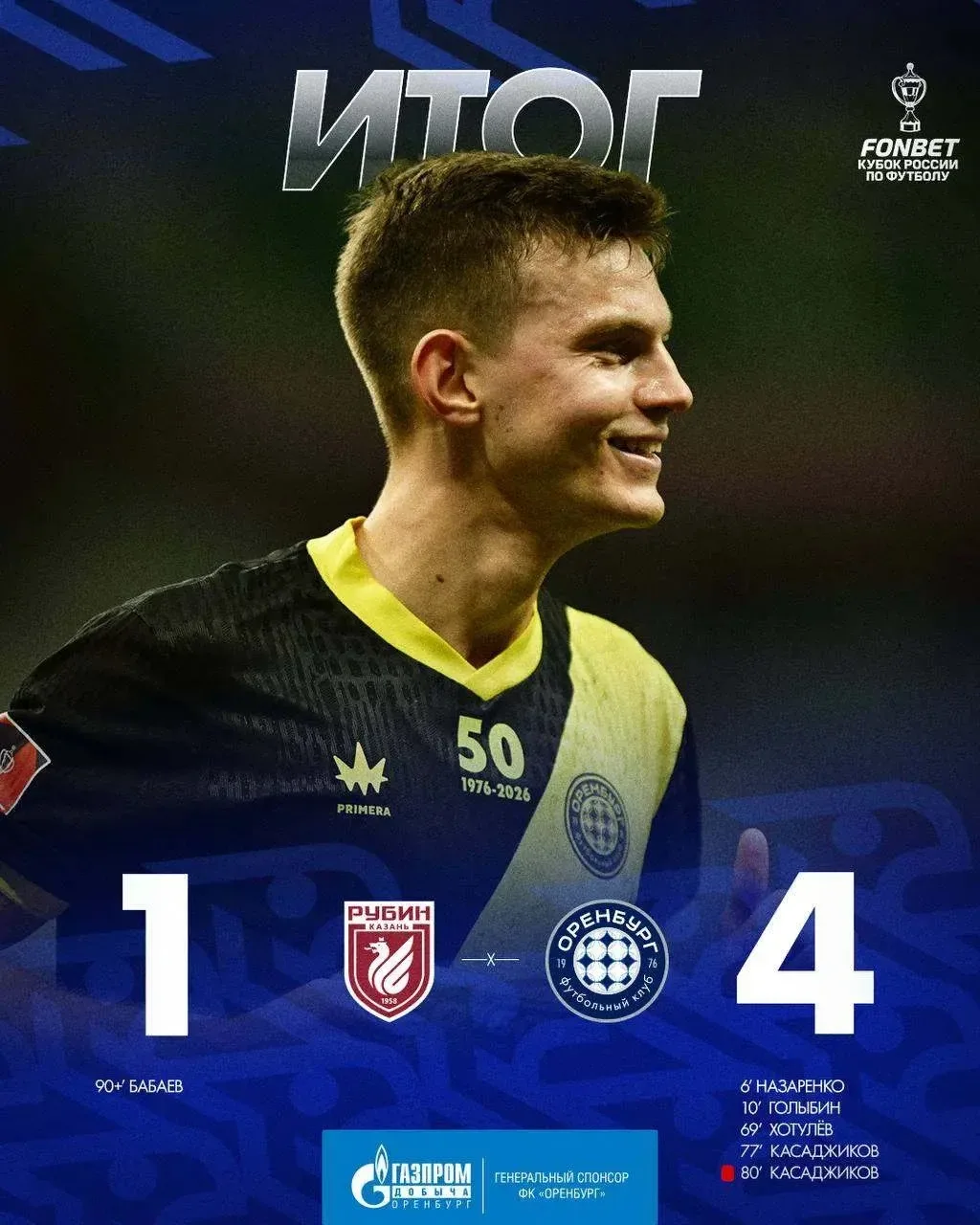 🏆ФК «Оренбург» устроил разгром в Казани! В матче Кубка России оренбуржцы не оставили к...