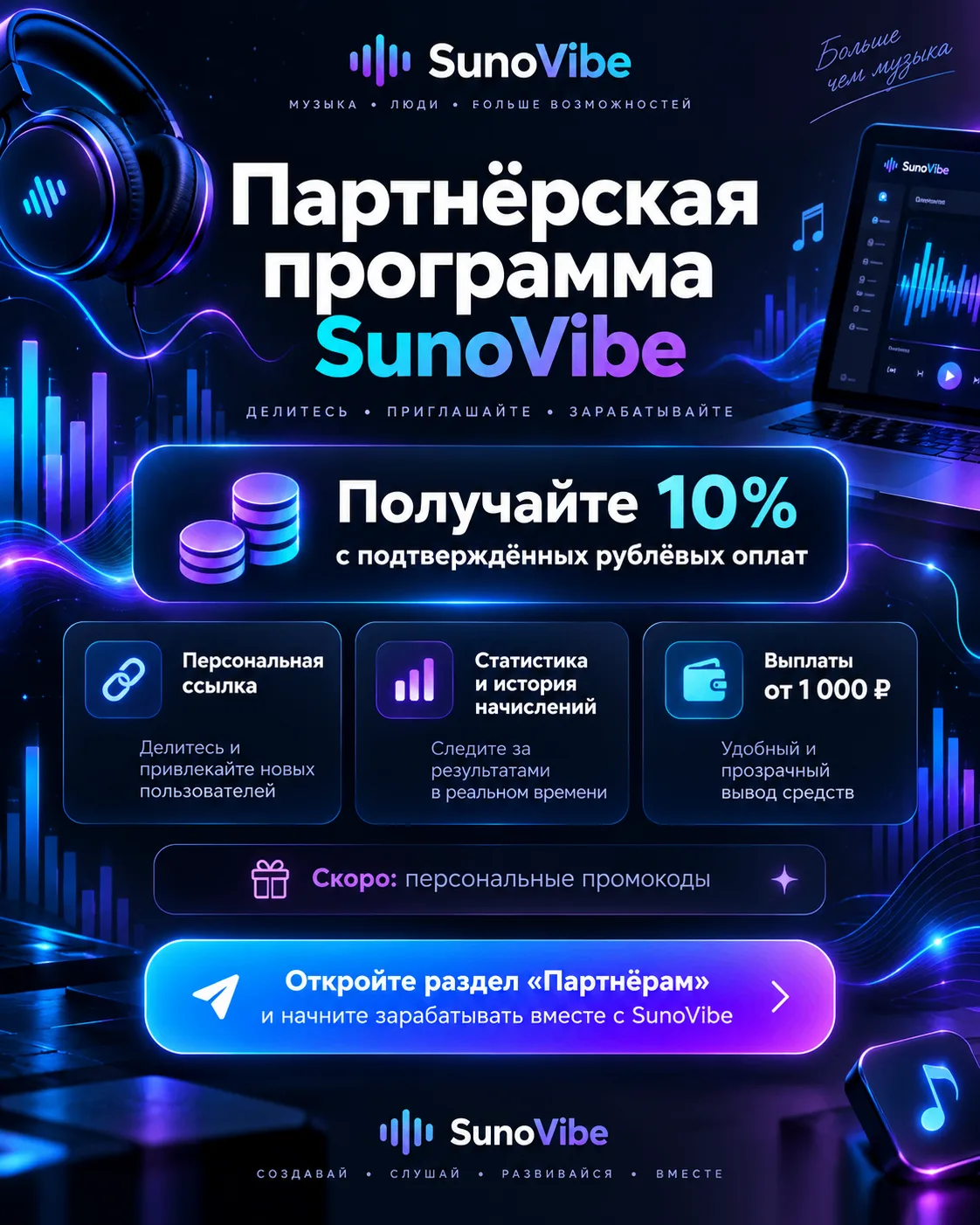 🚀 SunoVibe запускает партнёрскую программу!
