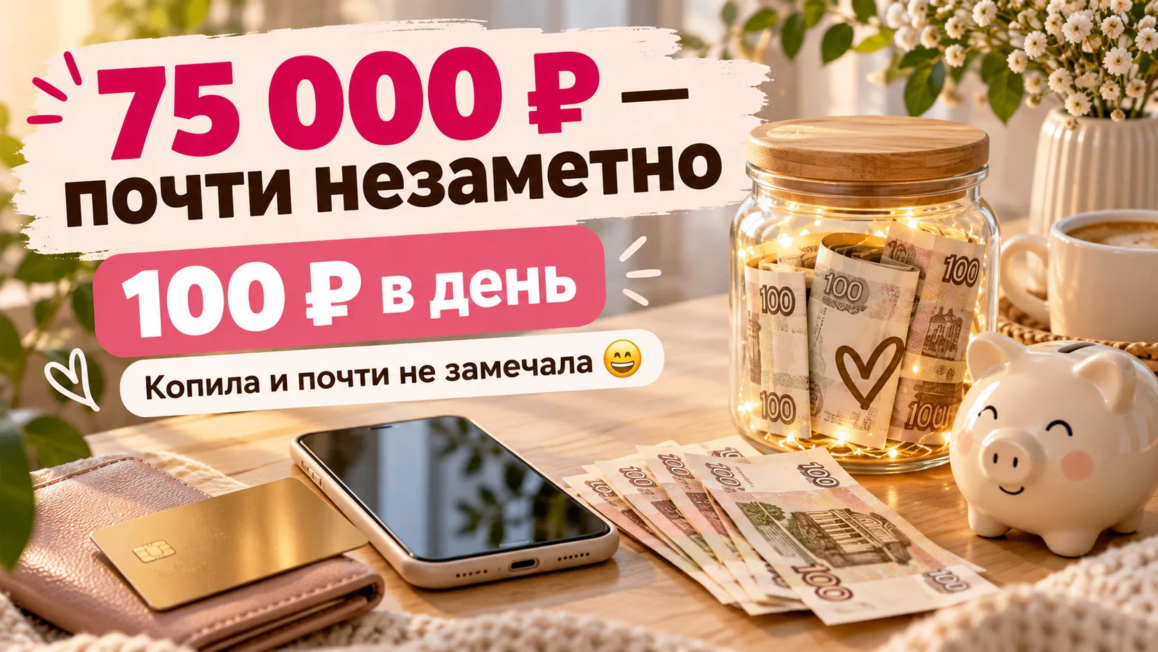 КАК Я НЕЗАМЕТНО НАКОПИЛА 75 000 ₽. И САМОЕ СМЕШНОЕ — Я ВООБЩЕ НЕ ЧУВСТВОВАЛА, ЧТО КОПЛЮ 😄