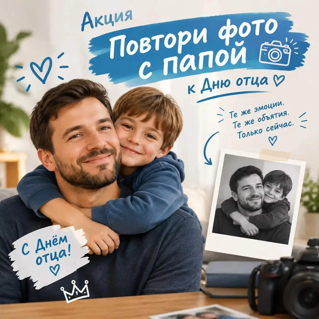Правило участия в акции «Повтори фото с папой»: