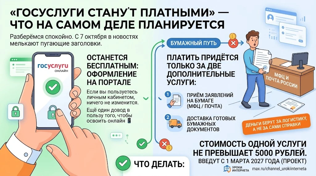 «Госуслуги станут платными» — что на самом деле планируется