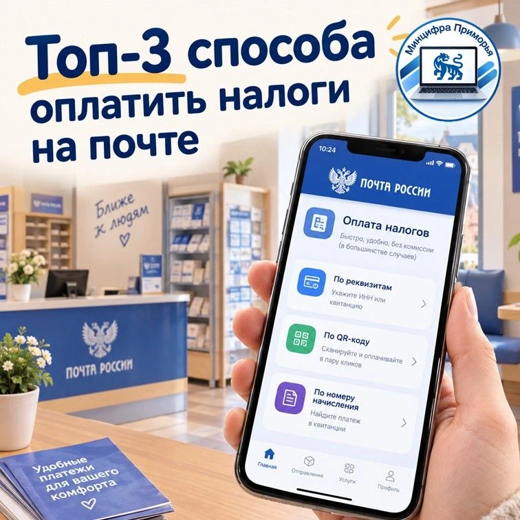 📬 Налоги теперь можно оплатить прямо на почте!