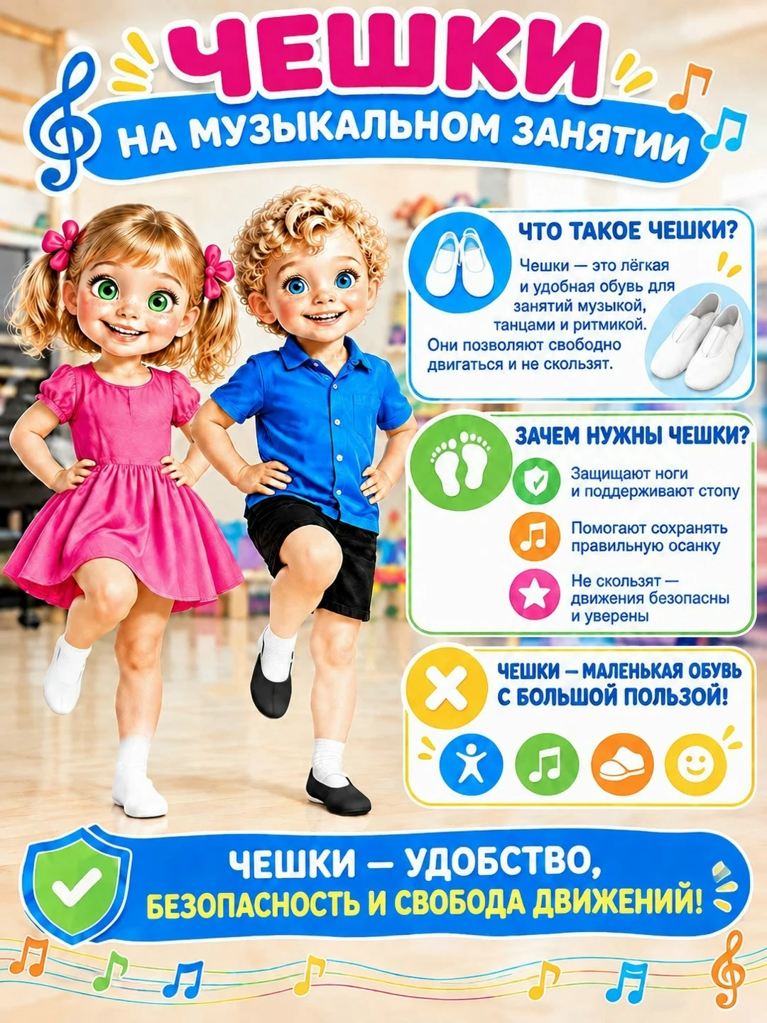 Зачем детям нужны чешки на музыкальных занятиях?