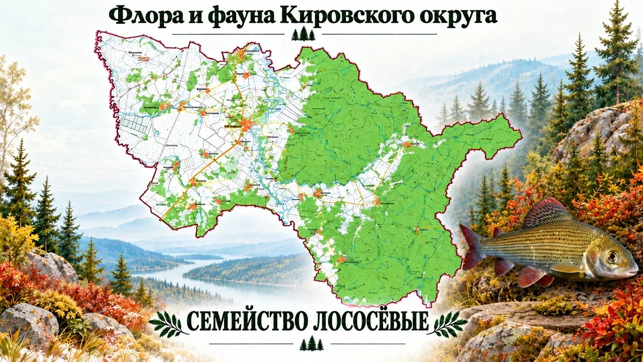 В Кировском округе из представителей этого отряда выделяют семейства сиговых, хариусовы...