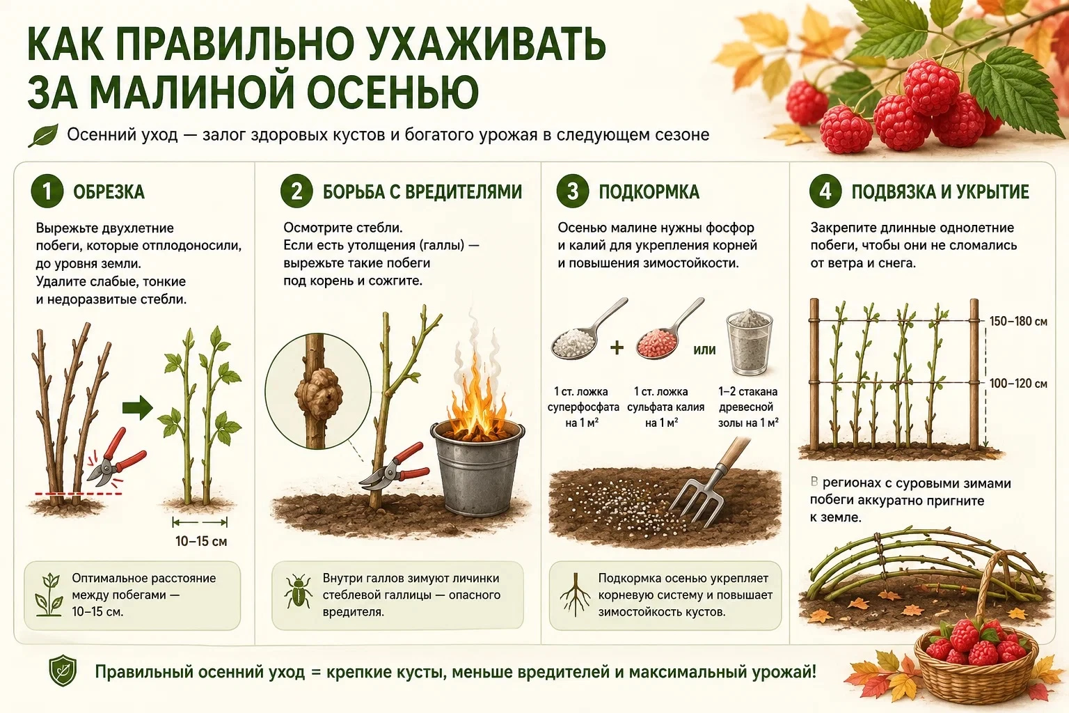Готовим малину к зиме! После обрезки обработать  можно химическими инсектицидами. При  ...
