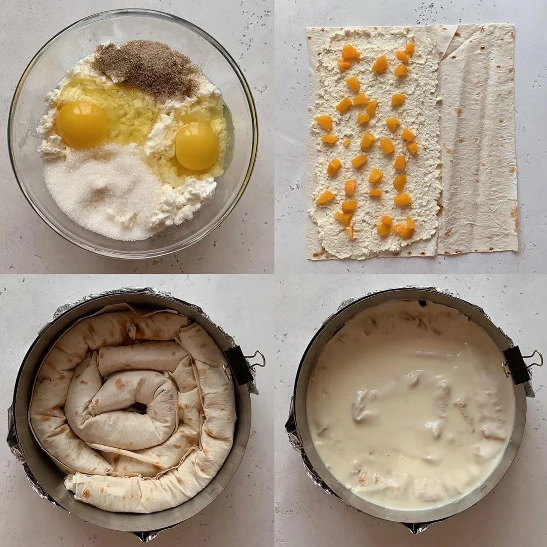Творожный пирог из лаваша