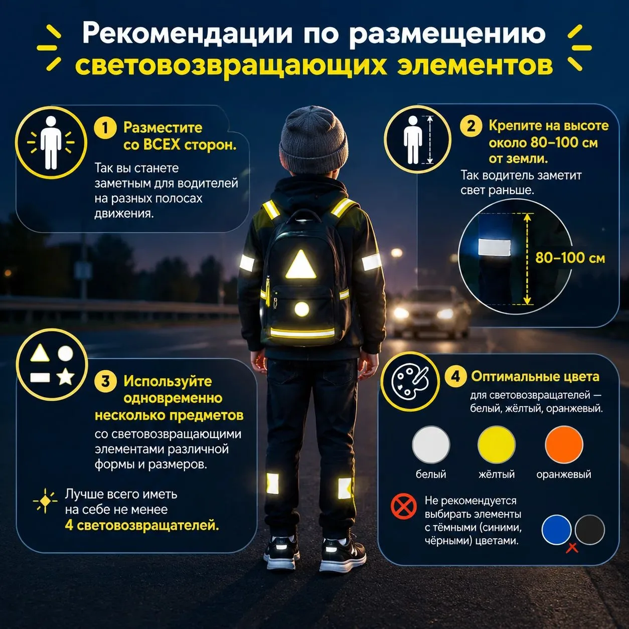🚦 Безопасность начинается с малого: световозвращающие элементы на одежде