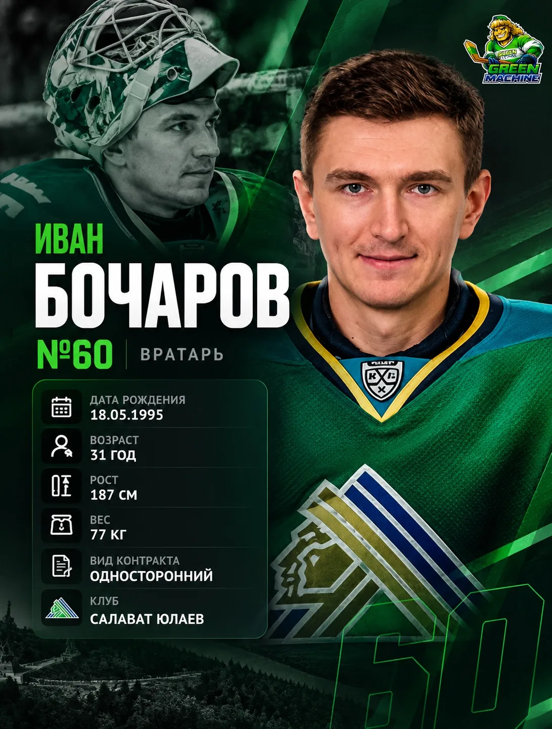 Новый вратарь Иван Бочаров будет играть под своим номером 60. Помните кто до него играл...