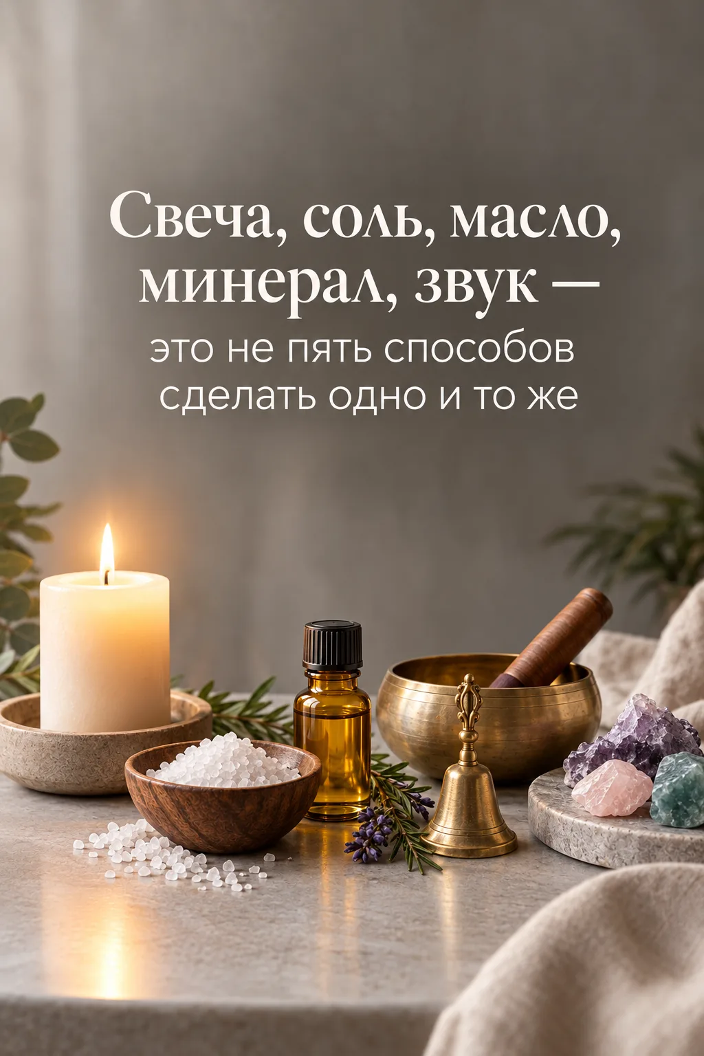 💎 Свеча, соль, масло, минерал, звук — это не пять способов сделать одно и то же.