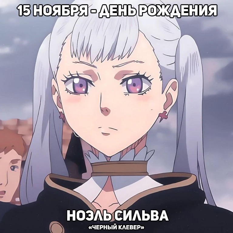 🎉 15 ноября - День рождения Ноэль из аниме «Черный клевер»