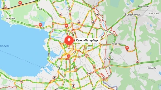 Петербург раньше обычного встал в 7-балльные пробки