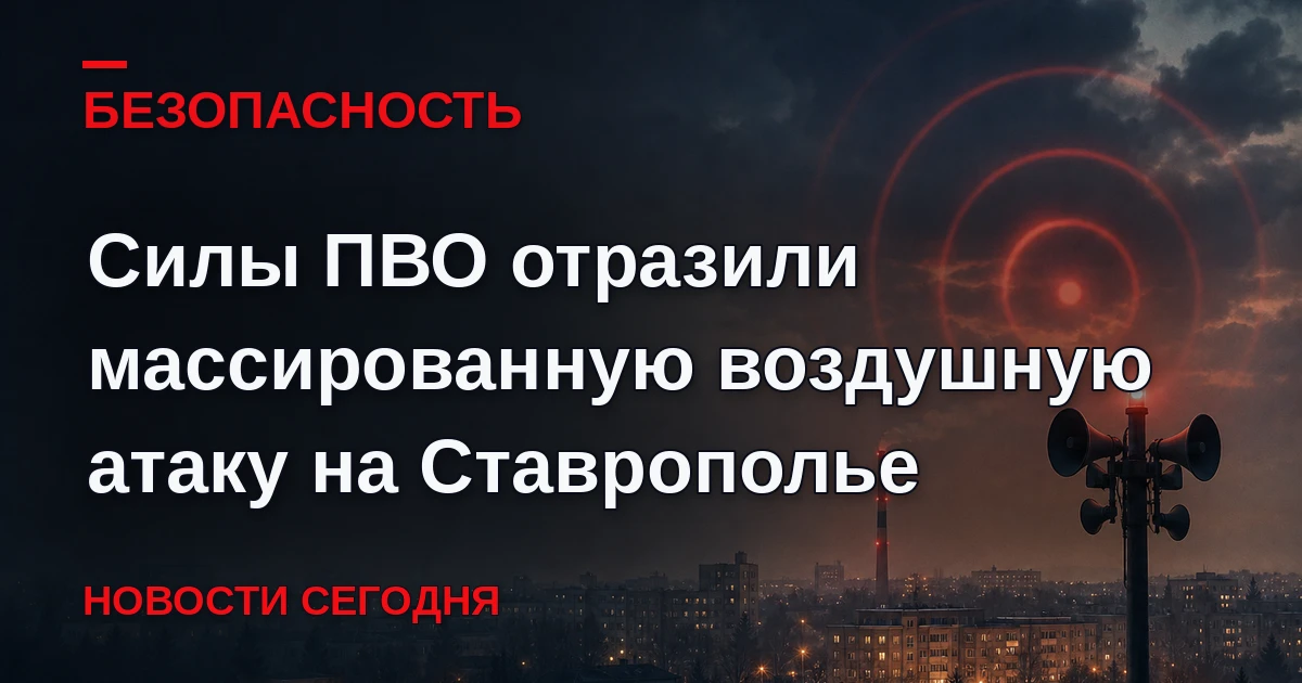 РИА Новости. МАССИРОВАННАЯ ВОЗДУШНАЯ АТАКА НА СТАВРОПОЛЬЕ ОТРАЖЕНА, ПО ОПЕРАТИВНОЙ ИНФО...