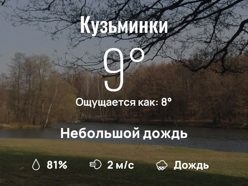 Что с погодой в Кузьминках?